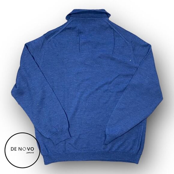 MARIO GILBERT MEN'S Long Sleeves 3 Button Sweater Size Large Blue - Picture 6 of 6